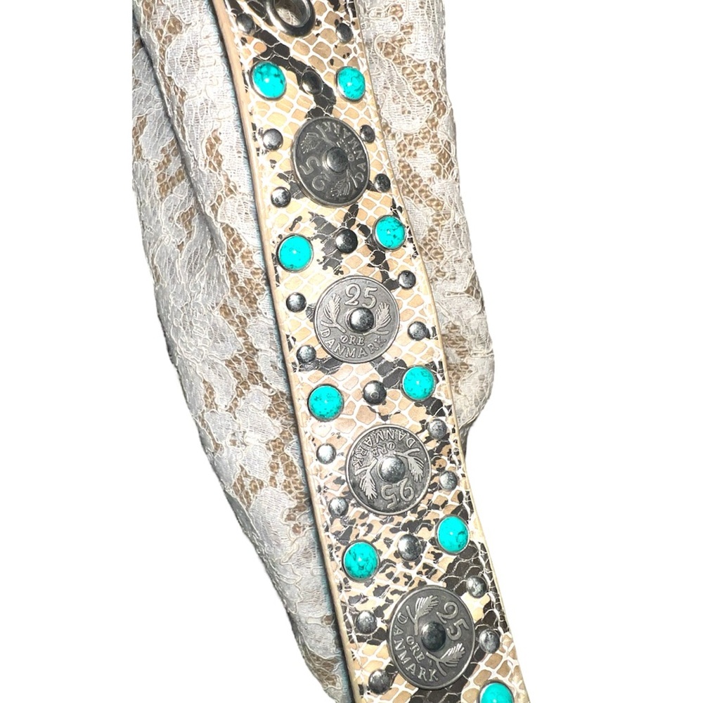 𝐁𝐑𝐀𝐂𝐂𝐈𝐀𝐋𝐈𝐍𝐈 | VINTAGE WHITE LACE AND PYTHON LEATHER SHOULDER BAG - Picture 4 of 14